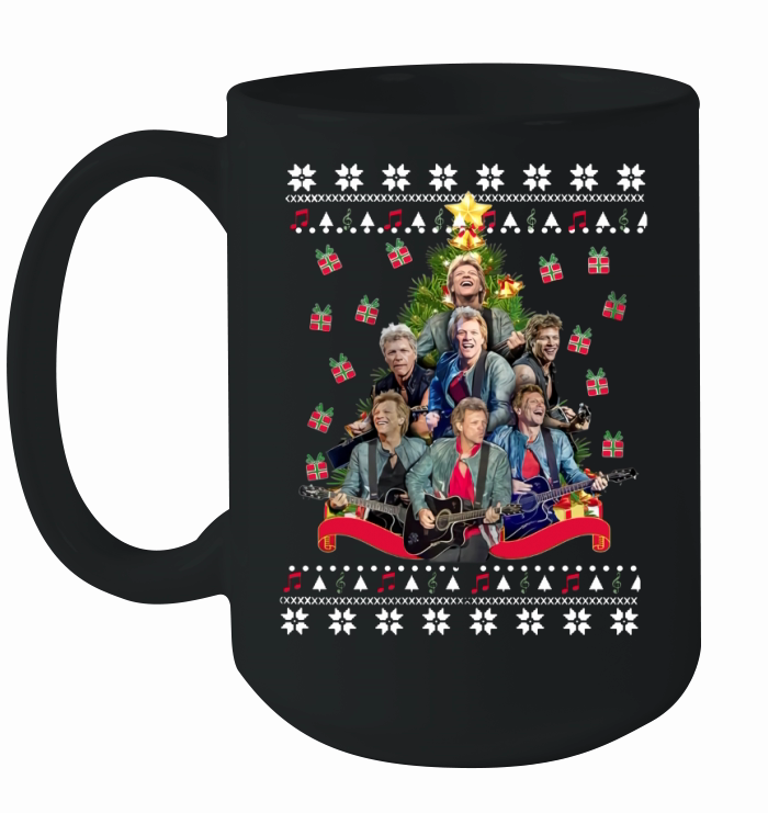 Bon Jovi Christmas tree ugly shirt - Unisex Long Sleeve Ceramic Mug