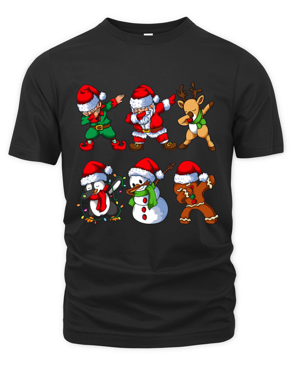 Dabbing Santa Elf Friends Christmas Kids Boys Men Organic Unisex T-shirt