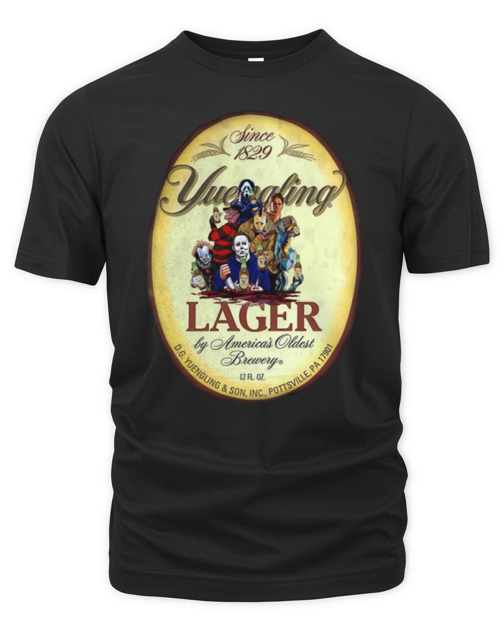 Horror characters Yuengling Lager by America’s Oldest Brewery shirt Organic Unisex T-shirt