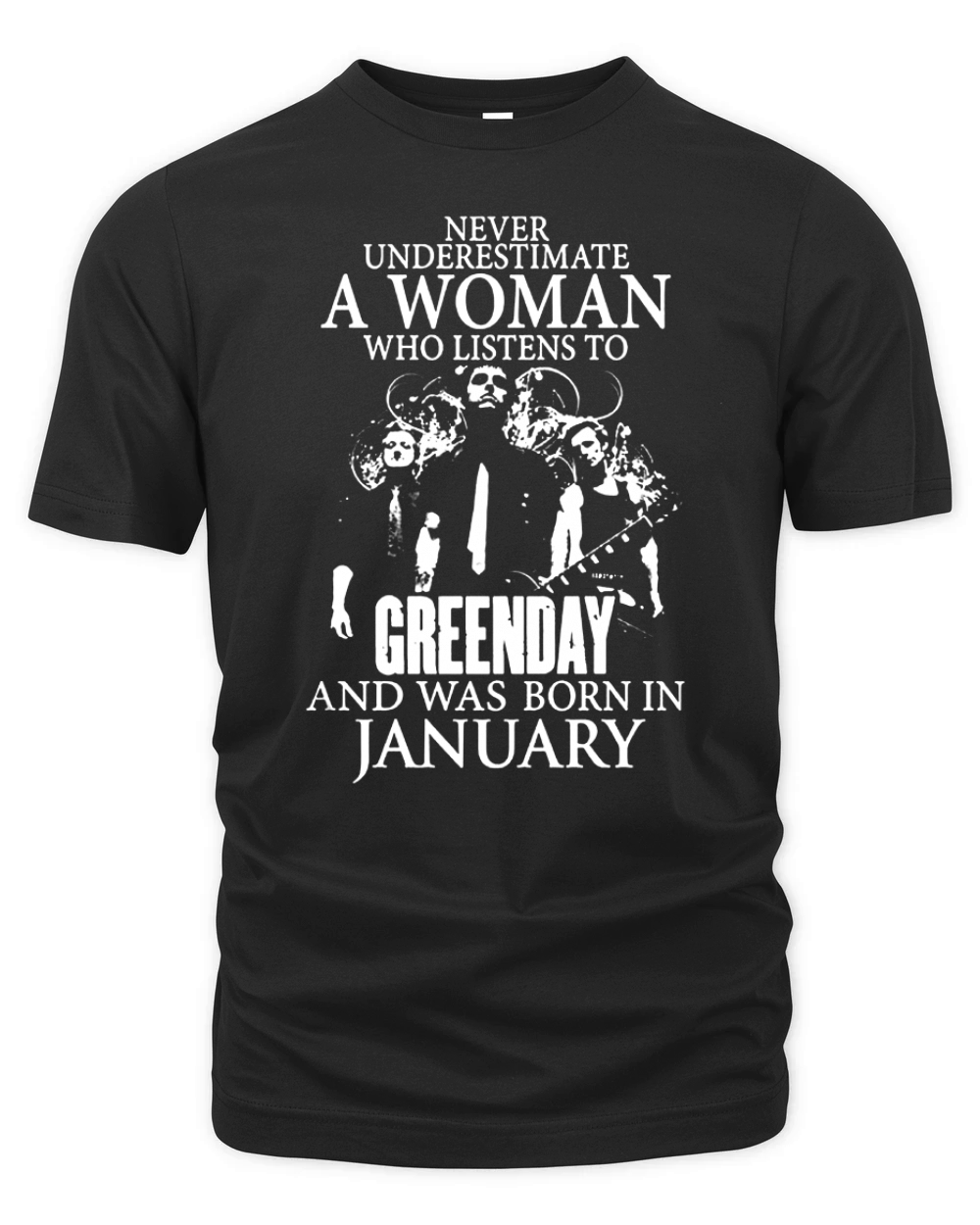 Never Underestimate A Woman Who Listens To Greenday And Was Born In February Organic Unisex T-shirt