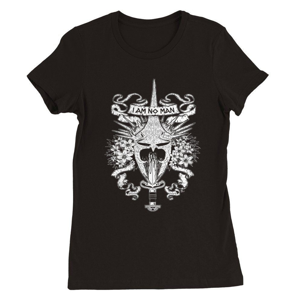 I AM NO MAN,Lotr  WitchKing   Medieval Premium Womens Crewneck T-shirt