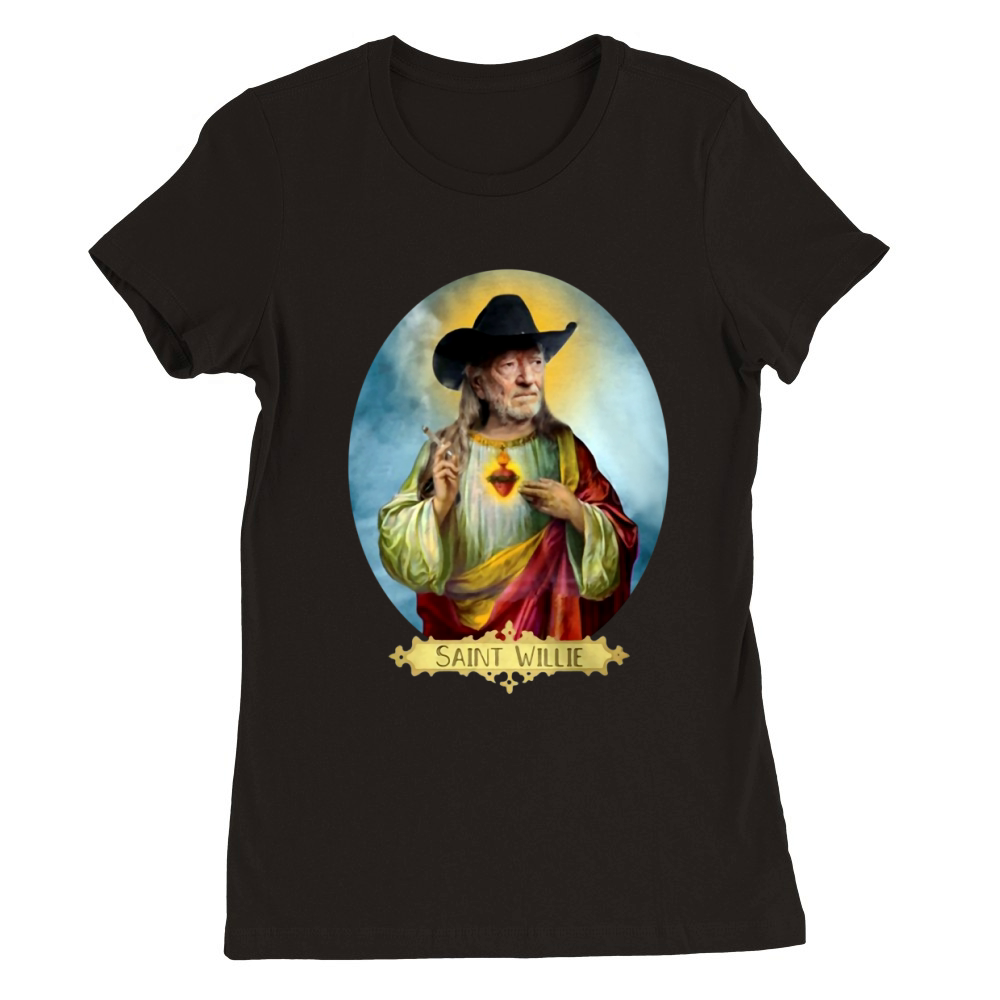 Saint Willie Nelson Prayer Candle shirt Premium Womens Crewneck T-shirt
