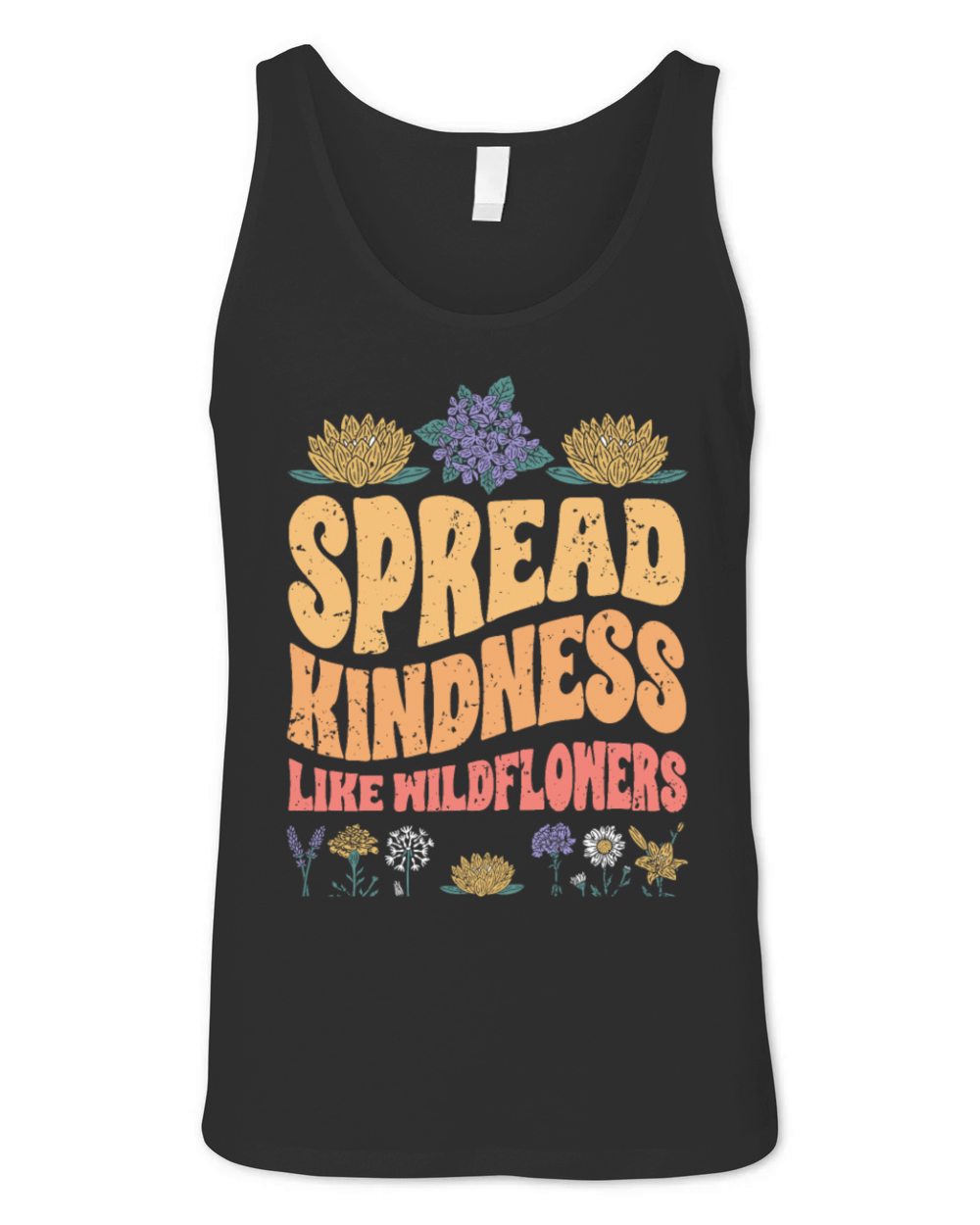 Vintage Spread Kindness Like Wildflowers Unisex Jersey Tank
