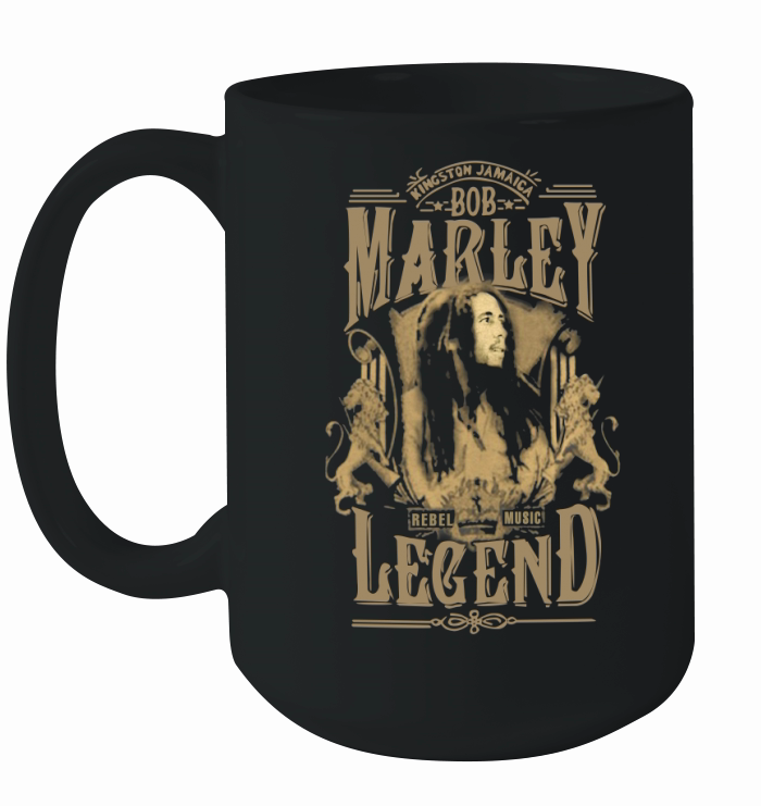 BOB MARLEY REBEL MUSIC LEGEND BLACK T SHIRT Ceramic Mug