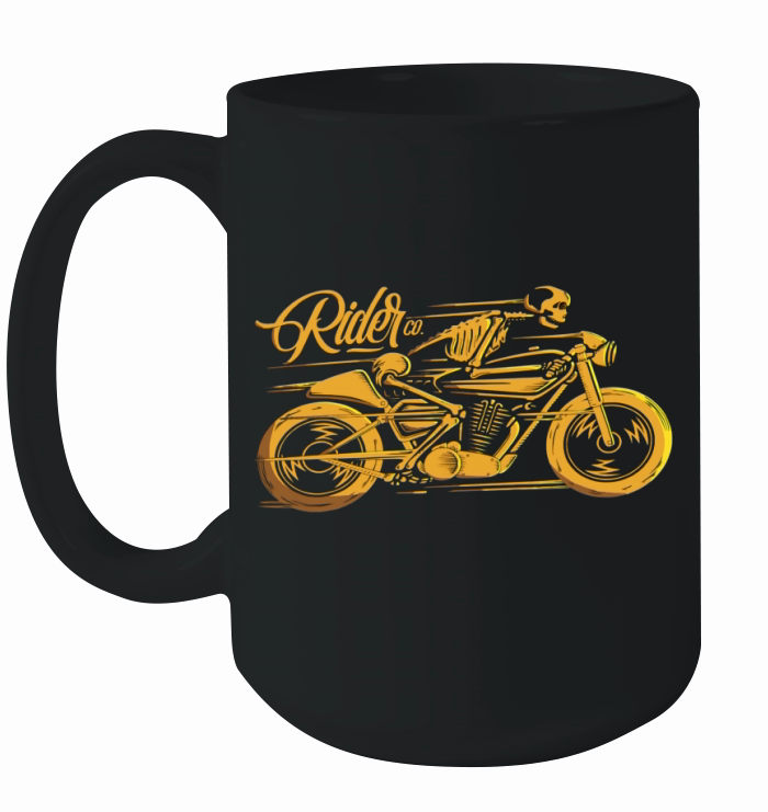 Cafe Racer Tshirt - Ghost Classic Rider - Vintage Motorcycle Ceramic Mug