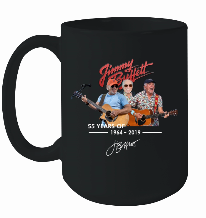 Jimmy Buffett 55 years of 1964 2019 signatures shirt Ceramic Mug