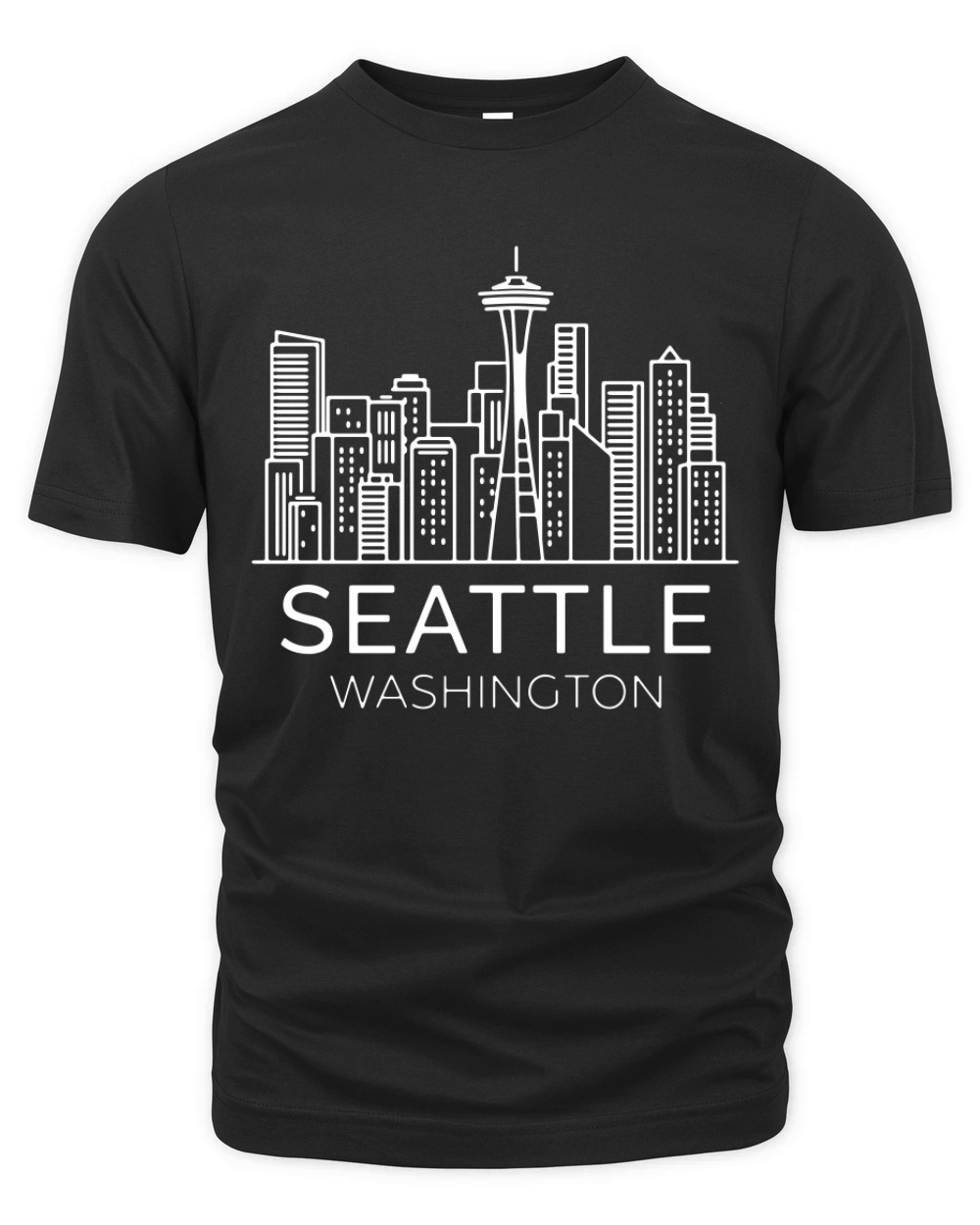 Seattle Washington City Skyline Organic Unisex T-shirt