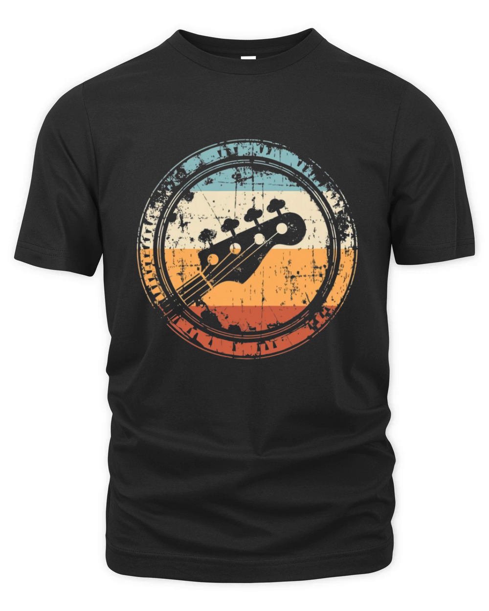 Vintage Bass Guitar Headstock for Bassist and Bass Player Organic Unisex T-shirt