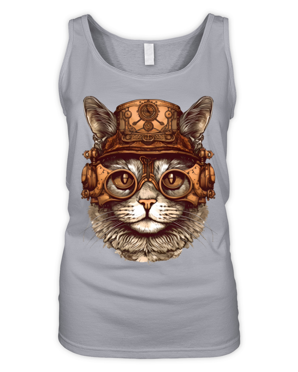 Steampunk Cat Organic Women's Tank Top
