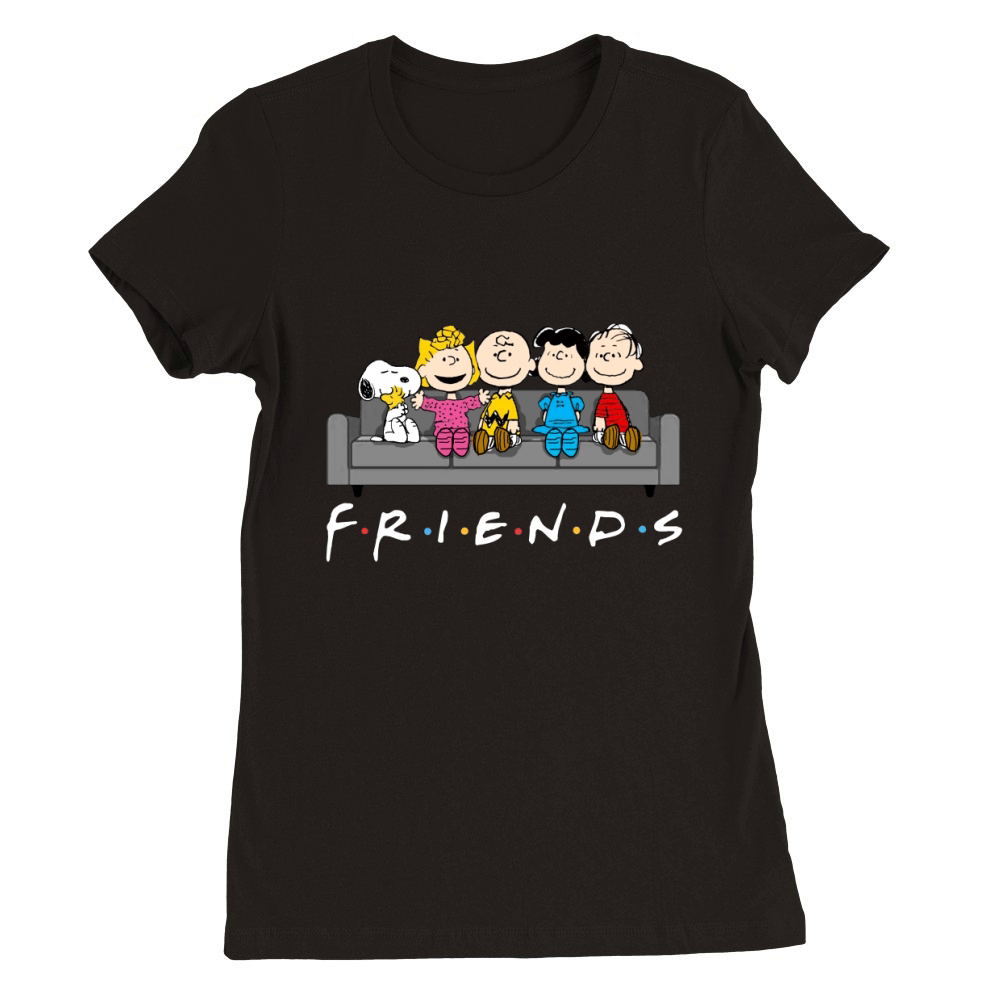 Snoopy Friends TV Show Premium Womens Crewneck T-shirt
