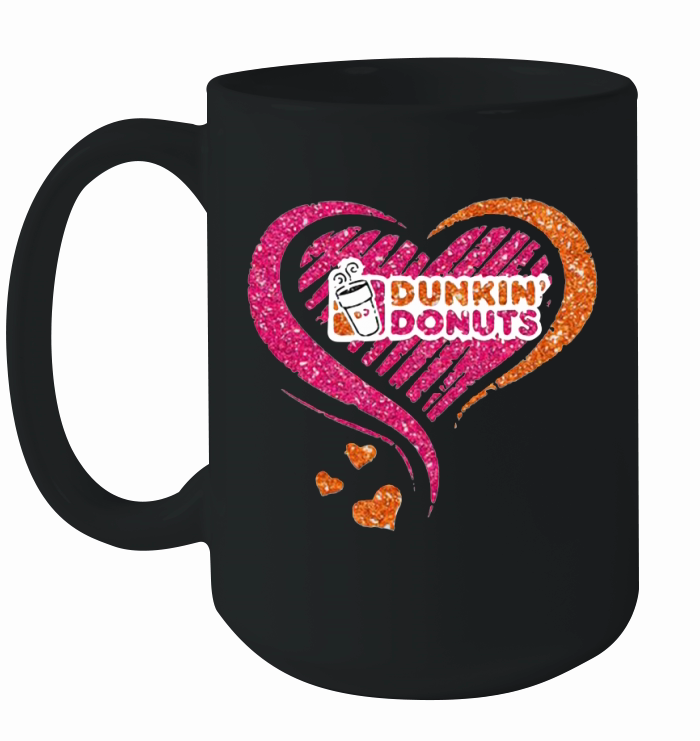 Love Dunkin Donuts Logo Hearts Diamond Ceramic Mug