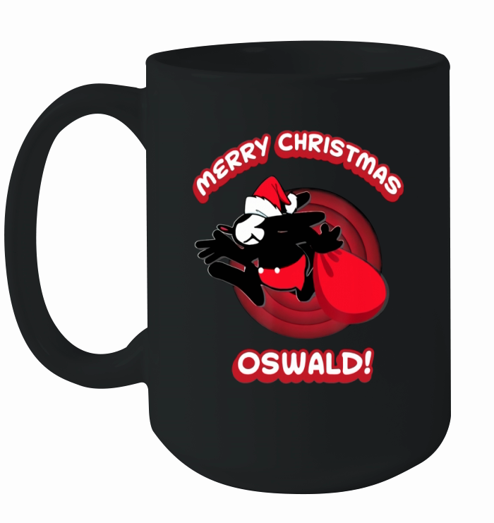 Merry Christmas Oswald Cartoon Rabbit Oswald Is Santa Claus Ceramic Mug
