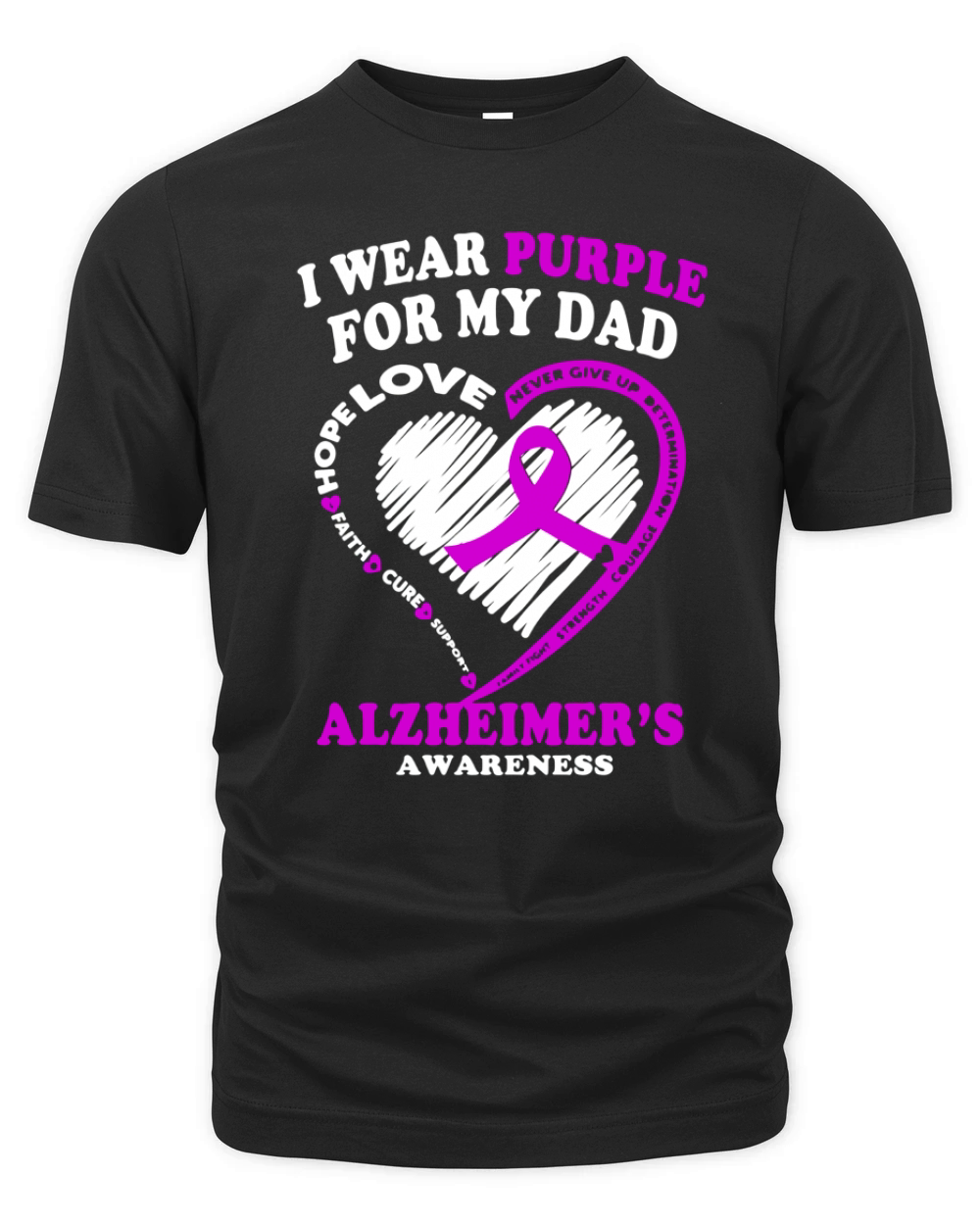Alzheimers Awareness Shirt - I Wear Purple For My Dad Organic Unisex T-shirt