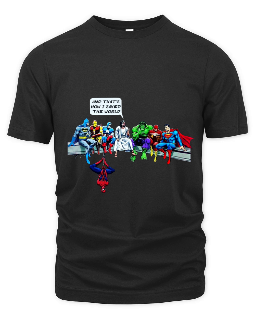 Jesus And Superhero That's How I Saved The World Organic Unisex T-shirt