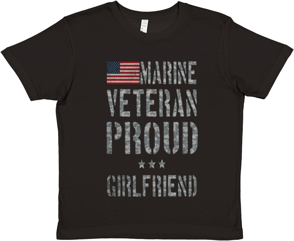 marine veteran proud girlfriend Premium Kids Crewneck T-shirt