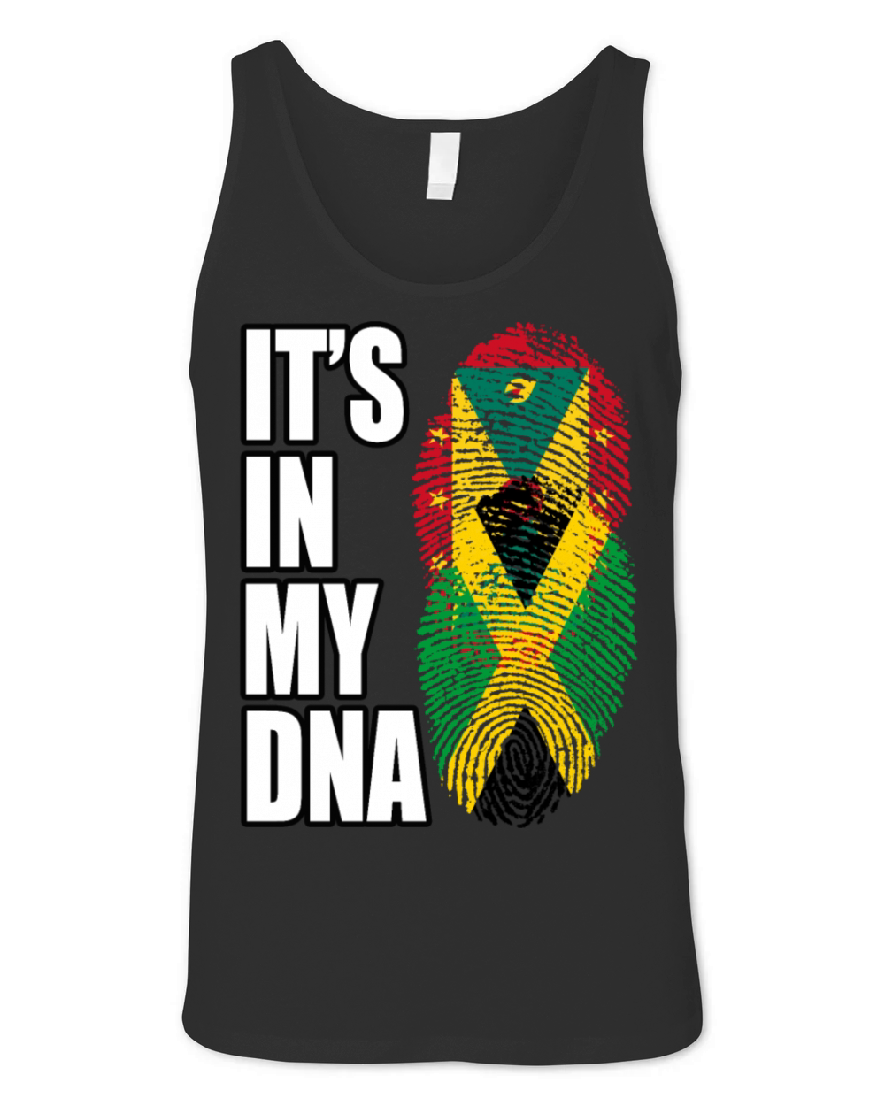 Grenadian And Jamaican Mix Heritage DNA Flag Unisex Jersey Tank