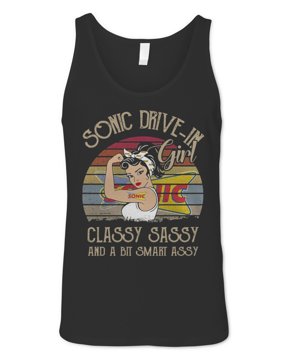 Sonic Drive In Girl Classy Sassy And A Bit Smart Assy Vintage shirt Unisex Jersey Tank