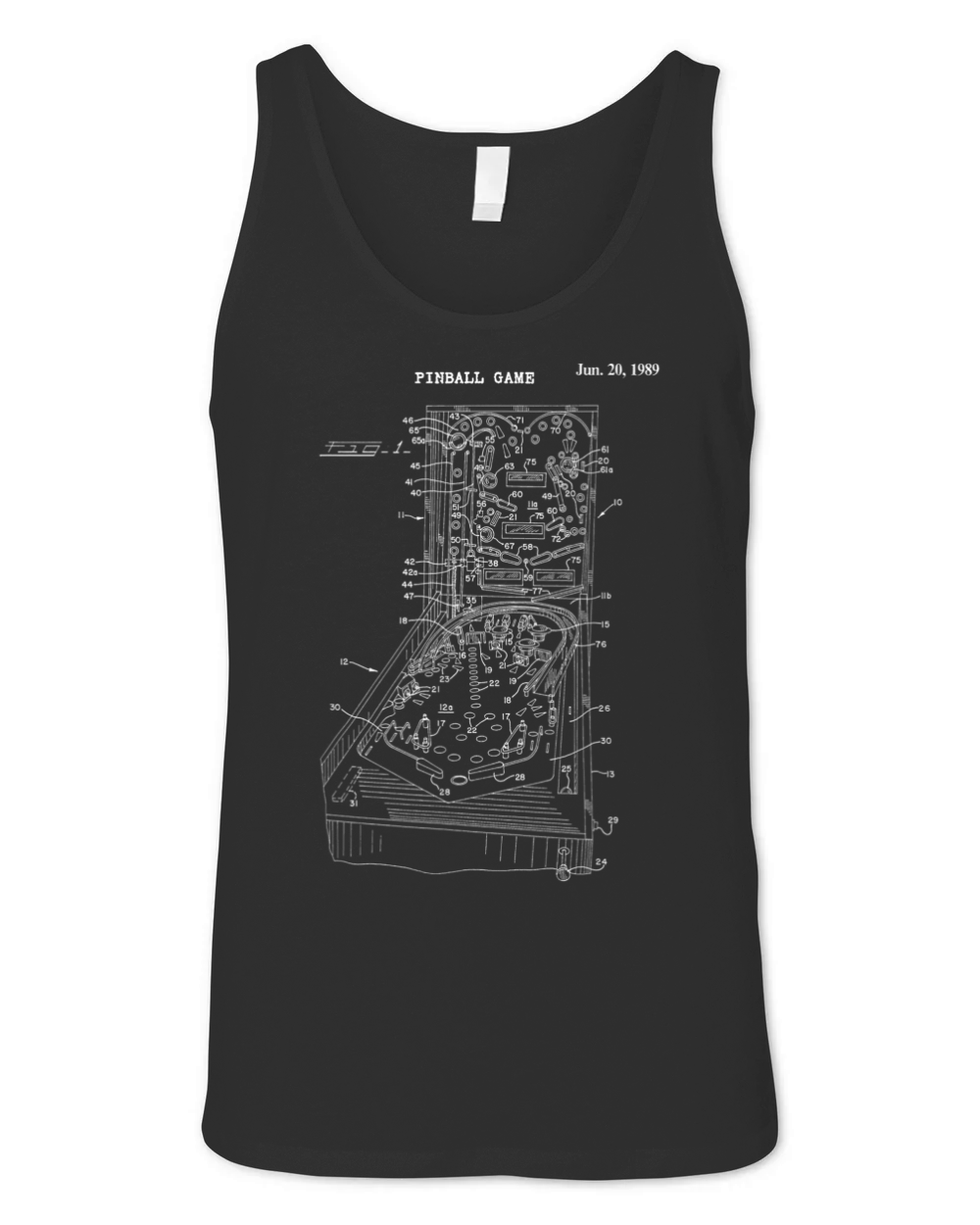 Vintage Retro Pinball Machine Game Shirt - Flipper Wizard Unisex Jersey Tank