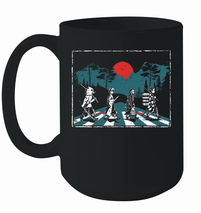 Demon Slayer Abbey Road Tanjiro Nezuko Zenitsu Inosuke Ceramic Mug