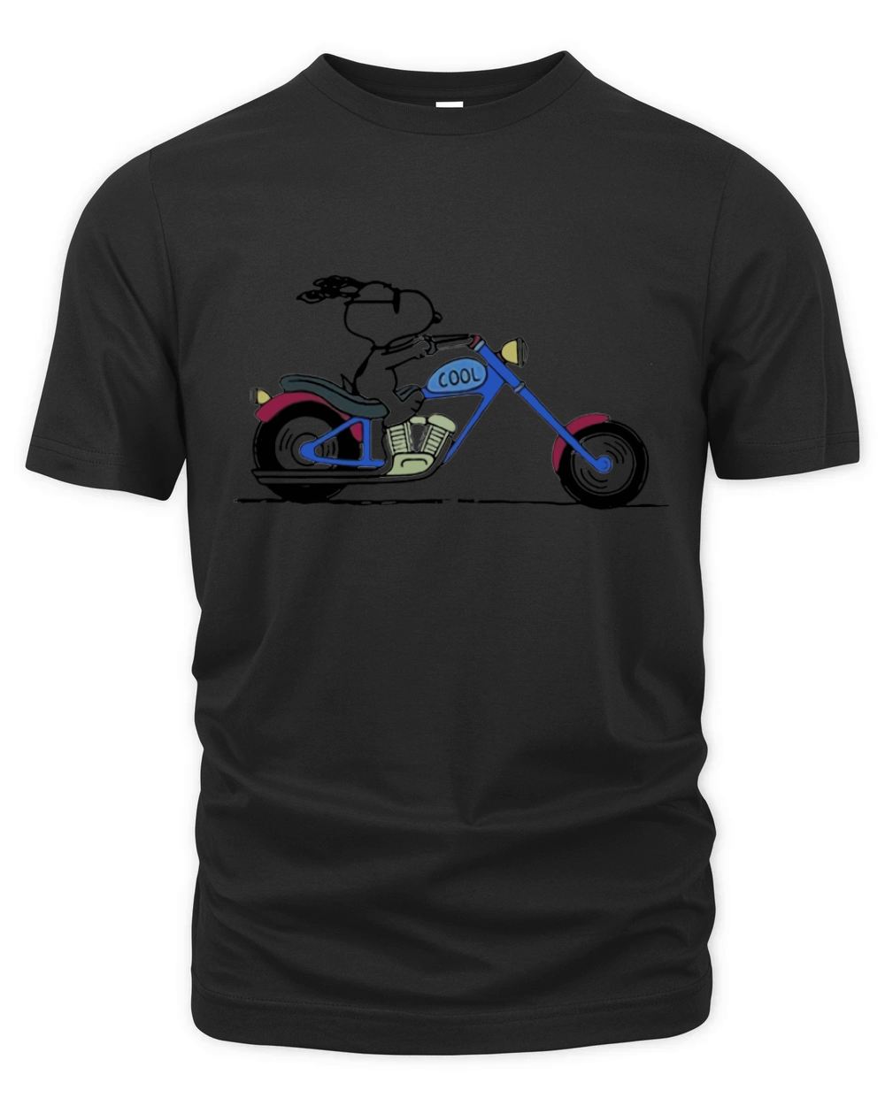 Cool Snoopy riding motorcycle Peanuts Organic Unisex T-shirt