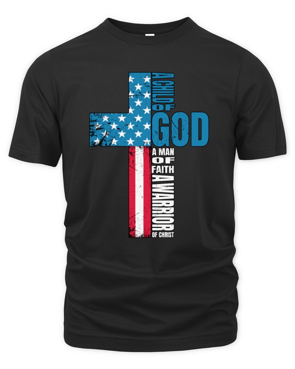 Faith Cross American Flag Christ Jesus Organic Unisex T-shirt
