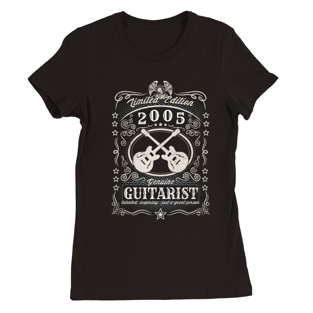Vintage 2005 Guitarist Birthday Gift Guitar Player Premium Womens Crewneck T-shirt