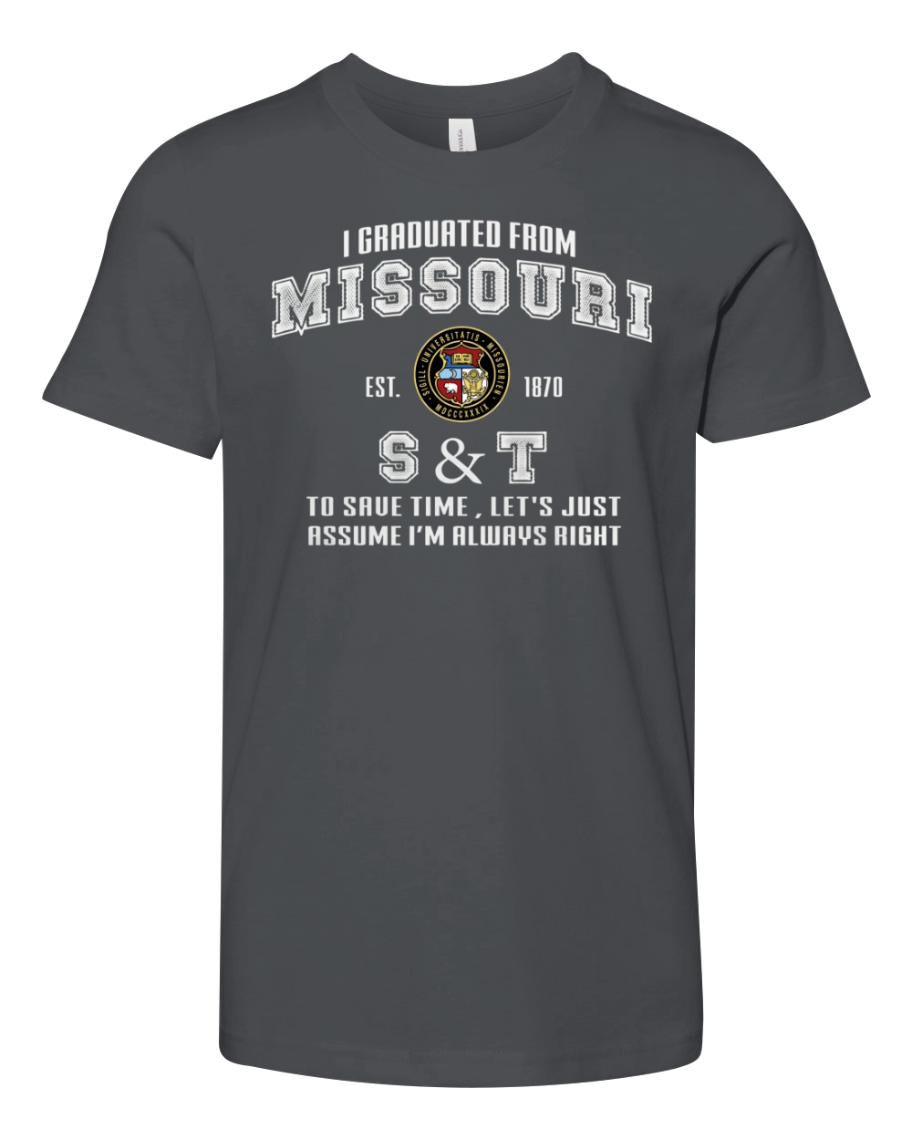 Missouri University of Science and Technology Youth Unisex Jersey Tee