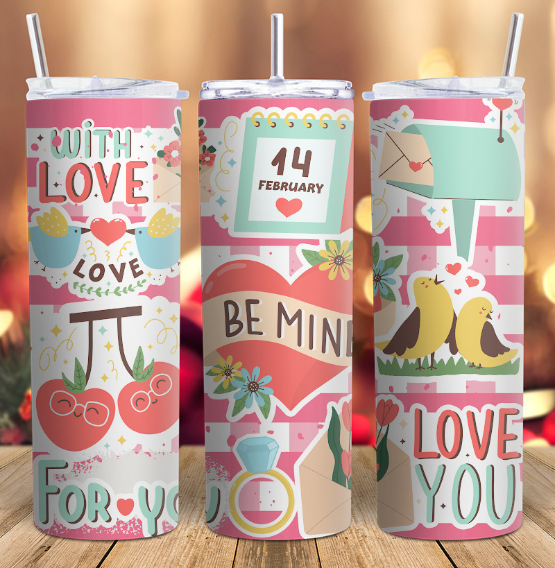 Valentine Cute Tumbler Happy Valentine's Day