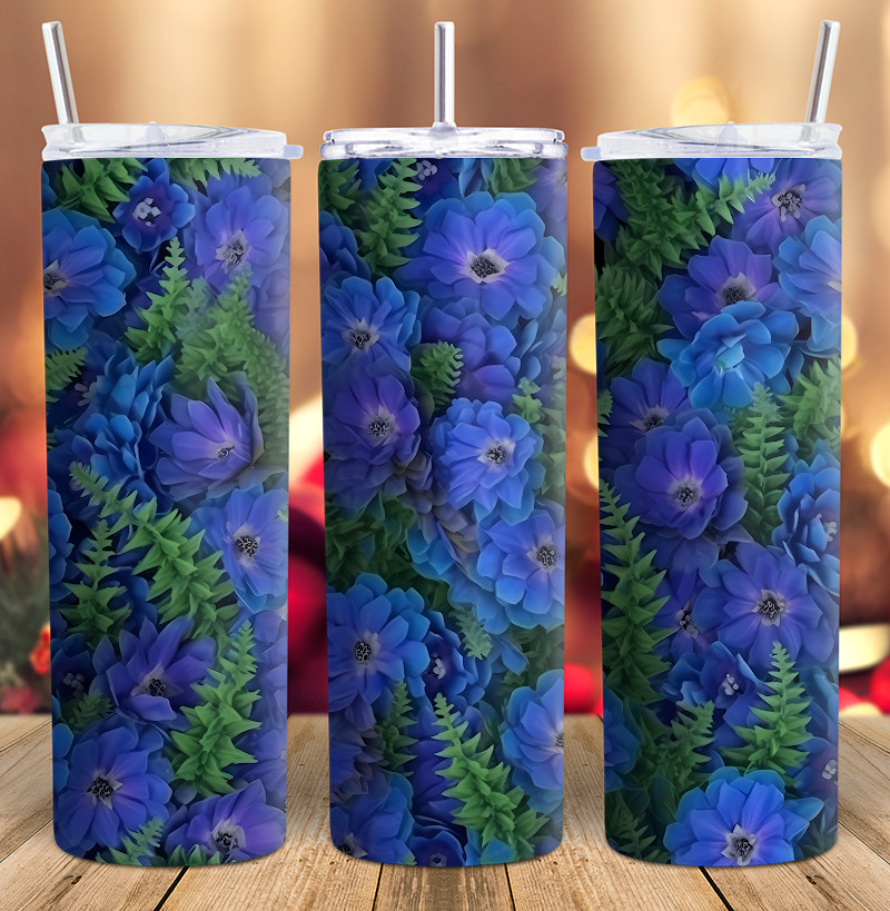 3D Blue Veronica Tumbler Wrap